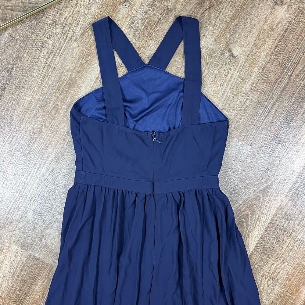 Lulus Air of Romance Navy Blue Maxi Dress Romantic Prom Wispy Sheer Flowy - Picture 6 of 6